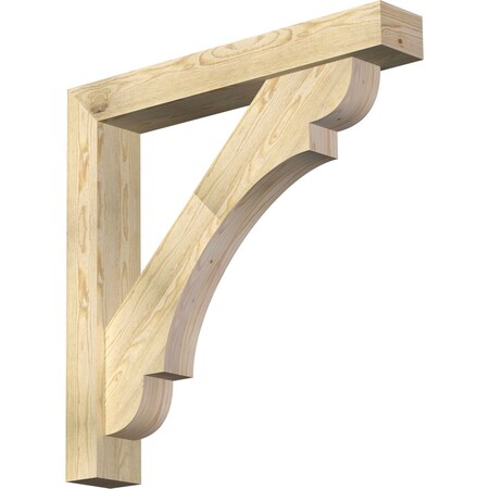 Ekena Millwork Olympic Block Rough Sawn Bracket w/ Offset Brace, Douglas Fir, 6"W x 38"D x 38"H BKT0604X38X38OLY05RDF